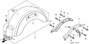 VT750C Заднее крыло