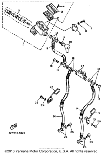 XV750E Главный тормозной цилиндр