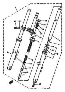 RD250LC Передняя вилка