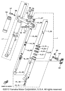 TW200H Передняя вилка