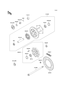 KLE500 Задняя ступица колеса