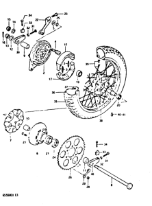 GS550 Rear wheel complete assy