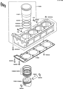 ZX1000 Цилиндр и поршни