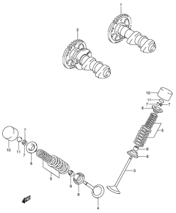 DR-Z400 Распредвал  /  клапан