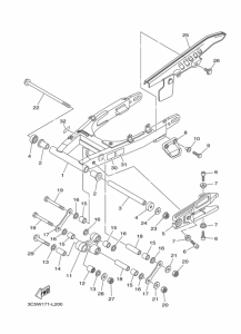 XT250 Задний рычаг и подвеска