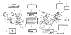 CB750F Лейбл предостережения
