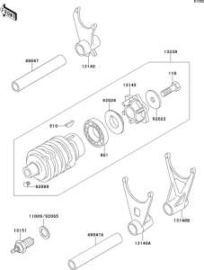 ZX500 Change drum / shift fork