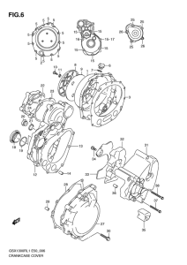 GSX1300R Crankcase cover ass`y  (v
