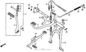 CT90 Main stand + brake pedal