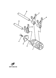 YB125SPD Shift cam & fork