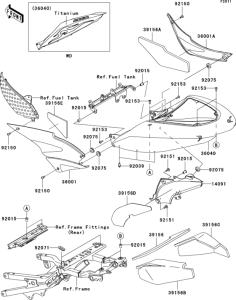 ZX636 Боковые обтекатели