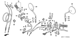FMX650 Handle lever / switch / cable