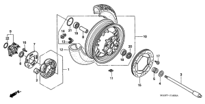 GL1500SE Rear wheel complete assy