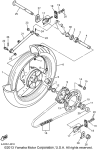 YZF600RPC Переднее колесо