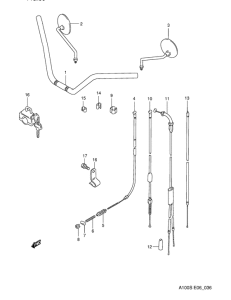 A100 Handle bar - control cable