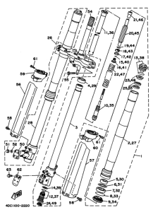 WR250Z Передняя вилка