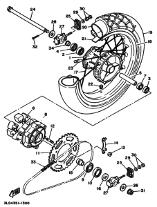 XTZ750 XTZ750B Rear wheel complete assy