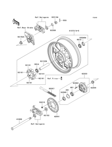 ZX1400 Заднее колесо и цепь