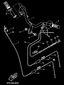CW50RS Steering handle. cable