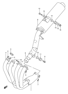 GSF1200S Muffler comp