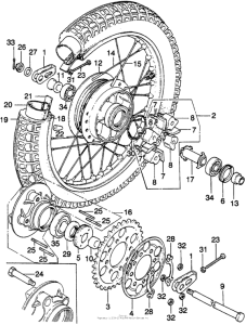 CB750 Rear wheel + driven sprocket
