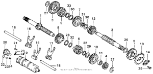 MT125 Transmission + shift fork
