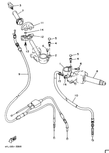 TZR125 Steering handle. cable