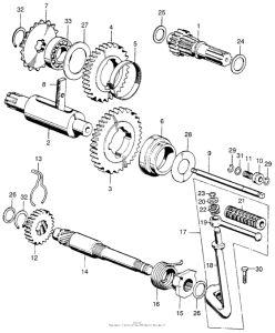 QA50 Transmission + kick starter arm