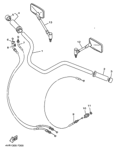 XVS650 Steering handle. cable