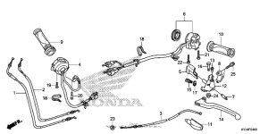 CBR250R Handle lever + switch + cable