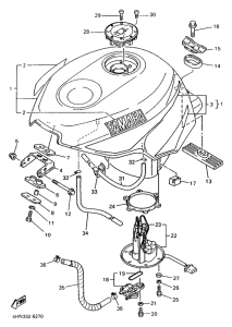 YZF750R Топливный бак