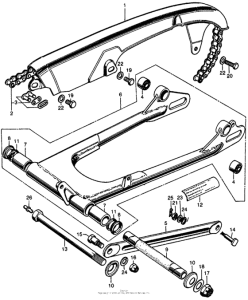 CL450 Chain case + swingarm