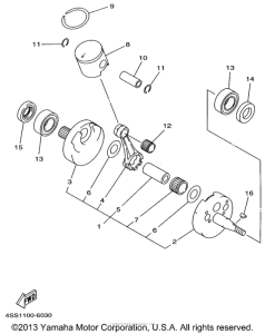 YZ125H1 Коленчатый вал и Поршень
