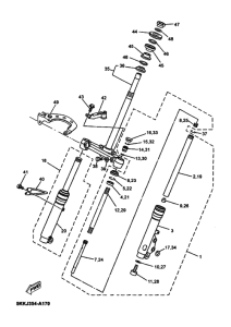 YN100 Вилка передней оси
