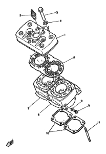 RD350LC Головка цилиндров