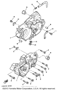 YZ250U Картер двигателя