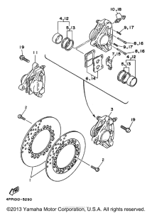 XV1100SJ Передний суппорт