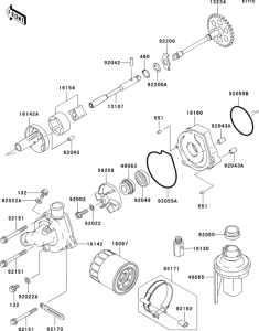 ZX600 Масляный насос и фильтр