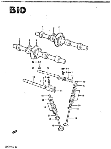 GSX750 Распределительный вал-клапаны