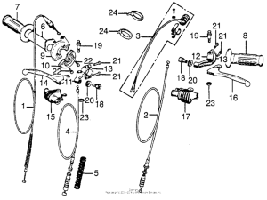 CR125 Handle lever + switch + cable