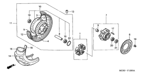 VT750DC Rear wheel complete assy