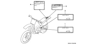 CR125R Лейбл предостережения