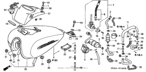 VT750DC Fuel tank + fuel pump