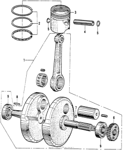 CA200 Коленчатый вал и поршни
