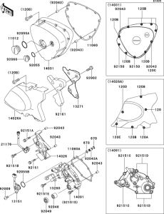EJ650 Левая крышка двигателя