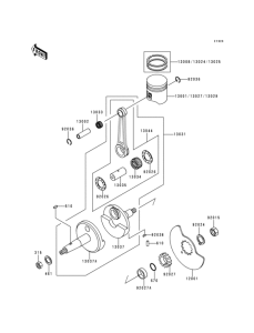 KH125 Коленвал и поршни