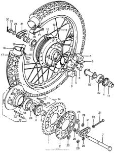 CB750 Rear wheel + driven sprocket