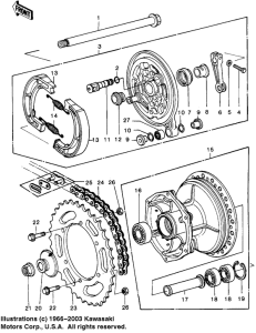  Rear hub / brake / chain