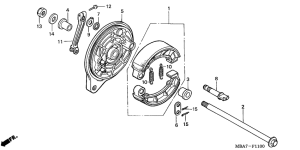 VT750C Задний тормоз