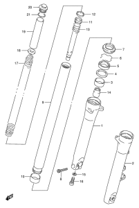 VX800 Передняя вилка